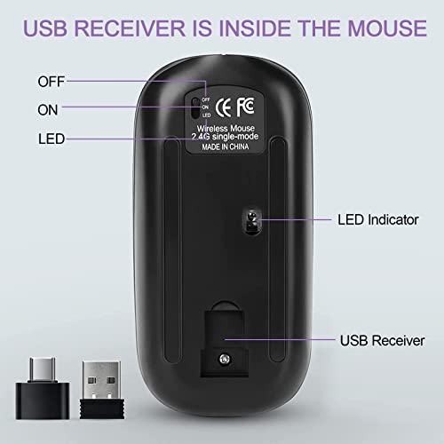 Souris sans fil LED Slim Silent Mouse-5