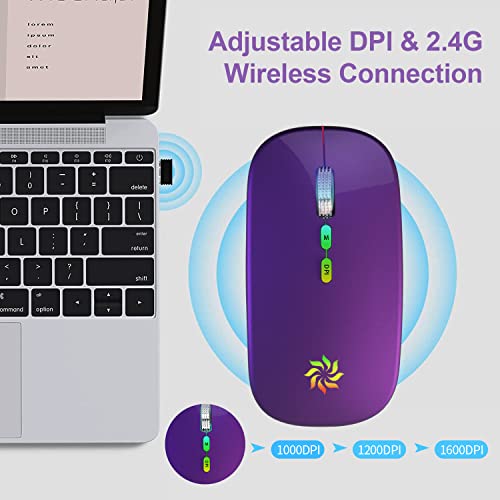 Souris sans fil LED Slim Silent Mouse-3