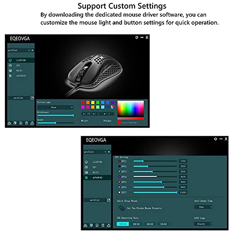 EQEOVGA D10 RGB Souris de jeu légère-5