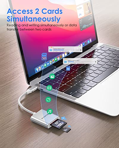 LENTION Lecteur de carte USB C vers-3