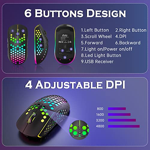 Souris de jeu sans fil légère