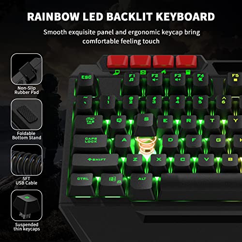 AULA Gaming Keyboard Mouse Headset and Mousepad-3