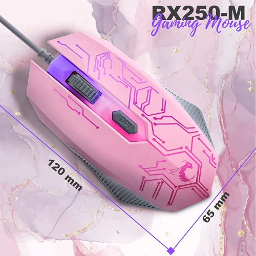 Clavier de jeu rose et casque de-4