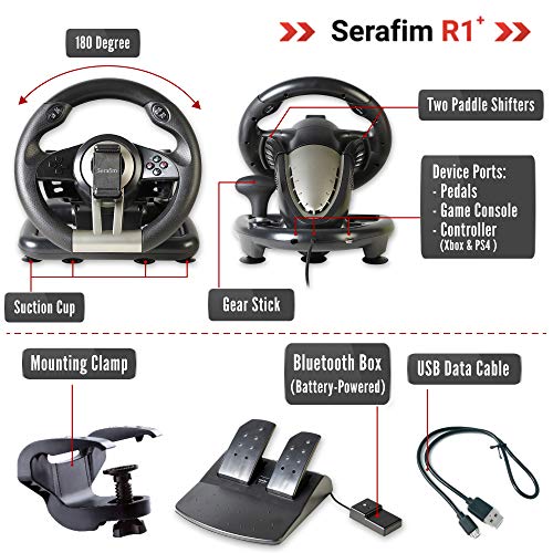 Serafim R1+ Racing Gaming Volant avec pédale-4