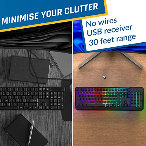 KLIM Chroma Clavier Gamer Sans Fil RVB-5
