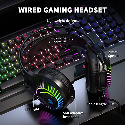 AULA Gaming Keyboard Mouse Headset and Mousepad-4