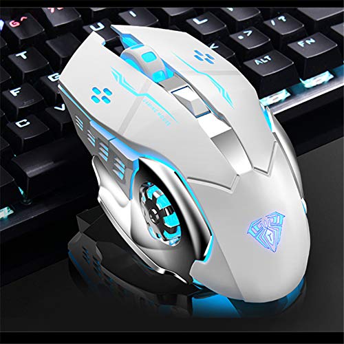AULA SC100 Souris sans fil blanche rechargeable