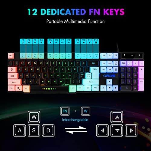 Combo clavier et souris de jeu filaire-5