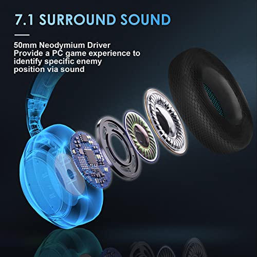 Targeal Casque de jeu PC avec microphone-3