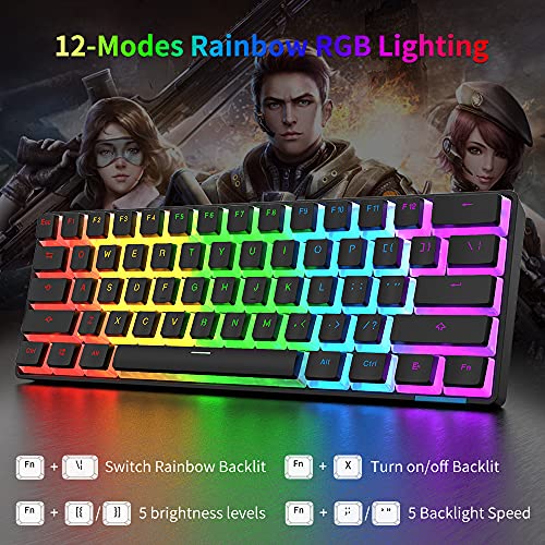 NACODEX Mini clavier de jeu mécanique 60-3