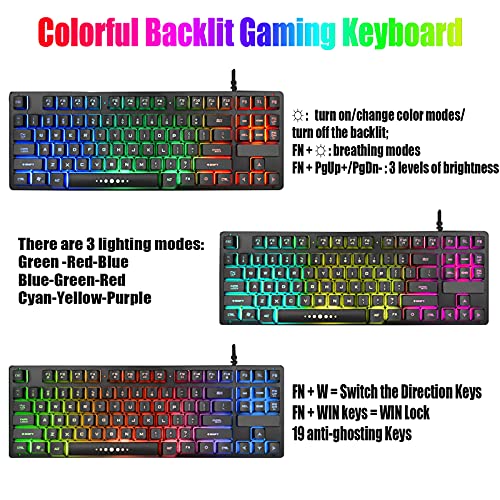 Combo clavier et souris de jeu compacts