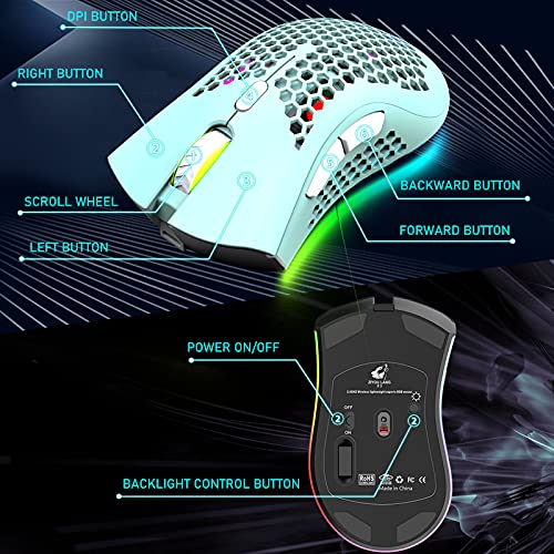 Souris de jeu sans fil légère en-5