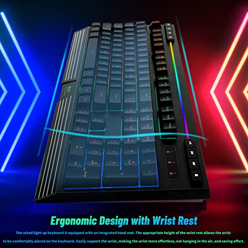 TuparGo Clavier d'ordinateur RVB rétroéclairé USB filaire-3