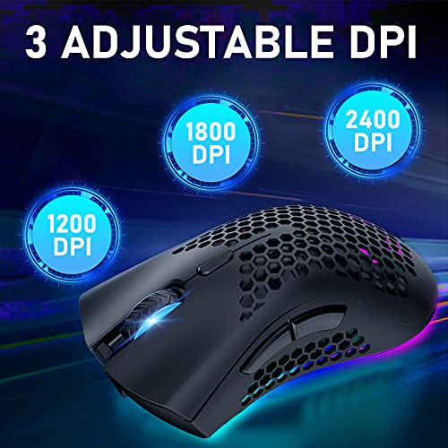 Souris de jeu sans fil légère en-4