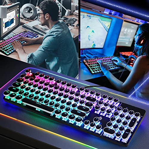 YSCP Clavier de jeu mécanique style machine-5
