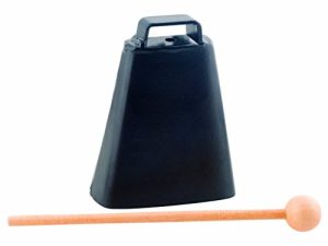 Cloche de vache en métal noir avec