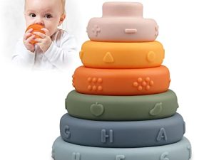 Majobee Anneaux d'empilage sensoriels pour bébé -
