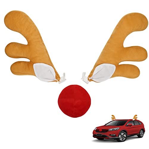 Cornes De Renne Lumineuses Pour Toit De Voiture - Décorations De Noël LED - Pour Fourgon, SUV, Voiture - 43 Cm, Avec Lumières
