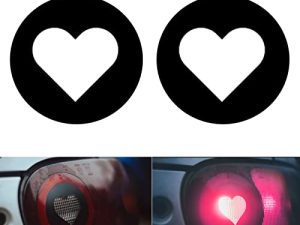 Autocollant de feu arrière de coeur de