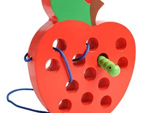 JCREN Jouets à enfiler en bois avec