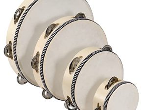 MAHIONG Lot de 4 tambourins en bois