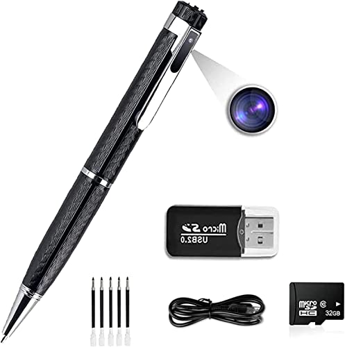 Mini Caméra Espion Stylo - 1080p HD, Enregistrement 90 Min, Cachée Sans Lumière - Idéale Surveillance