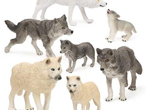 Ensemble de 7 figurines de jouets loups