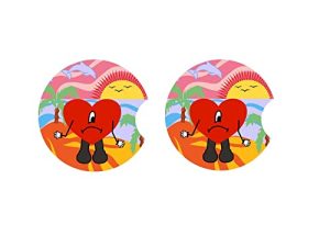 2pcs sous-verres de voiture mignon lapin coeur