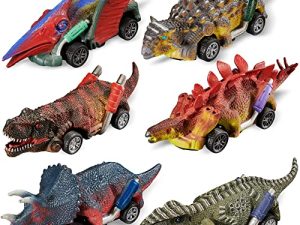 Jouets dinosaures pour enfants - 6 voitures