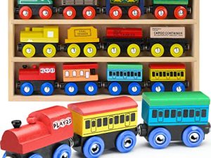 Ensemble de train en bois 12 pièces