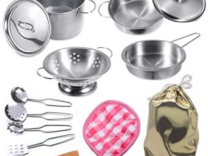 Mini jouets de cuisine en acier inoxydable