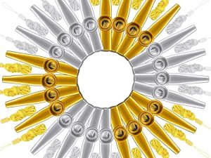 24 pièces Kazoo en métal doré et