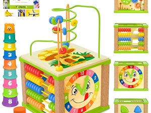 TOYVENTIVE Cube d'activités pour bébé en bois