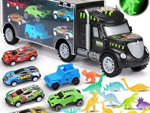 Camions jouets de transport de dinosaures avec