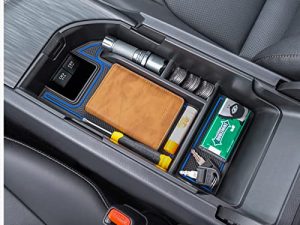 TOPINSTALL Plateau de console centrale bleu compatible