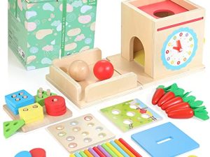 Kizfarm Jouets pour bébé Montessori en bois
