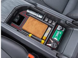 TOPINSTALL Organiseur de console centrale rouge compatible
