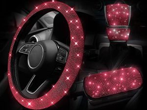 Ensemble d'accessoires de voiture rouge Bling pour