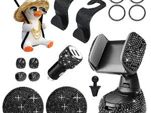 Lanvee Ensemble d'accessoires de voiture Bling pour