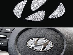 Autocollant de logo d'emblème de volant Bling
