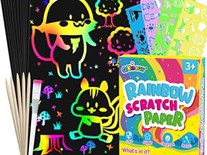 QXNEW Scratch Paper Art Gifts: Rainbow Scratch
