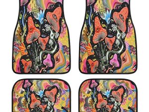 4 pièces tapis de voiture Trippy champignon