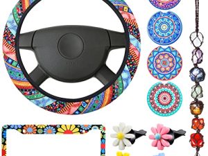 Ensemble d'accessoires de voiture Mandala 11 pièces