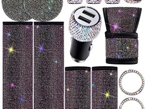 Frienda Ensemble d'accessoires de voiture Bling 14