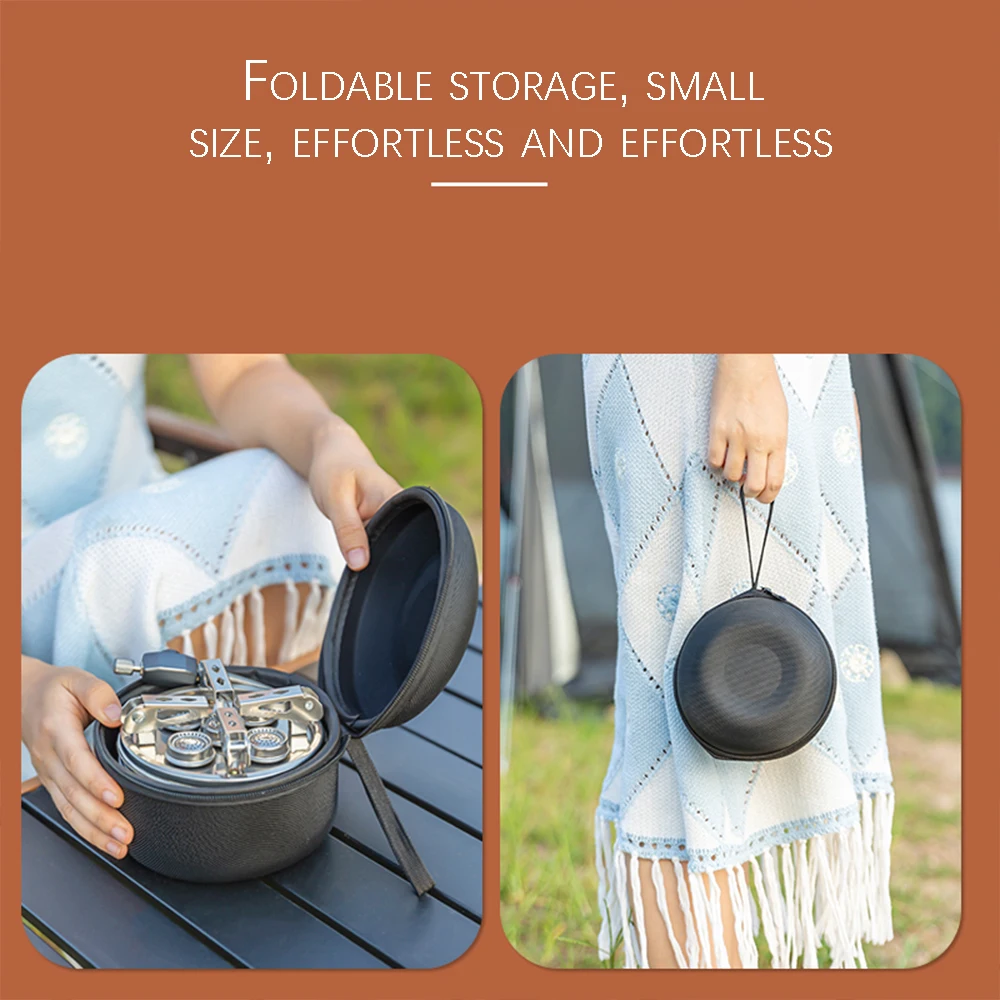 Réchaud à Gaz 5 Brûleurs Pour Camping - Puissant 2.5kW Par Brûleur - Compact Et Stable Avec Pieds Antidérapants