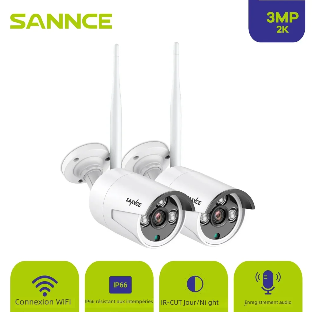 « SANNCE-Caméras de sécurité vidéo sans fil » – Surveillance extérieure avec audio et qualité HD – Test et Avis