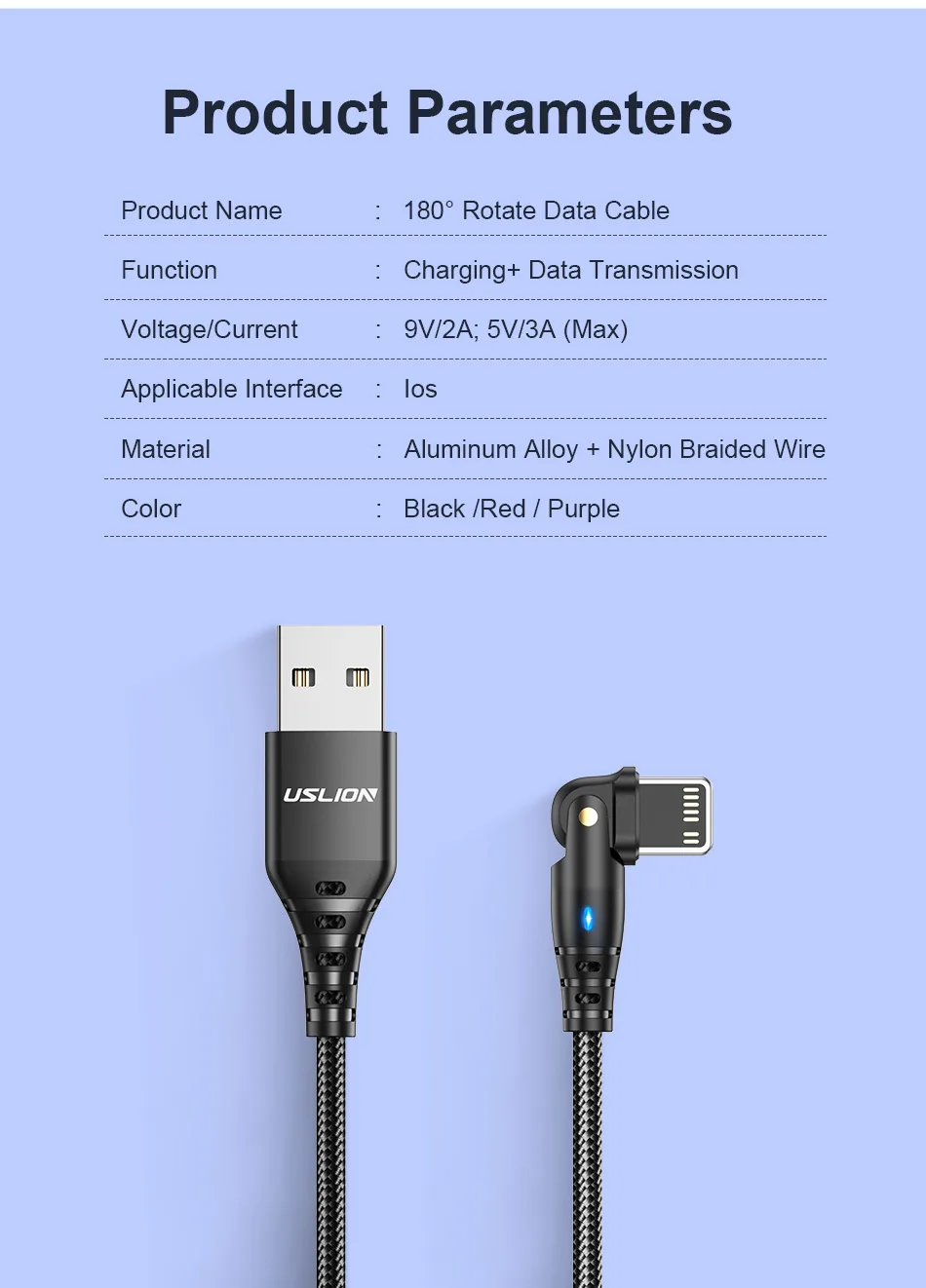 Image cable USB indicateur LED