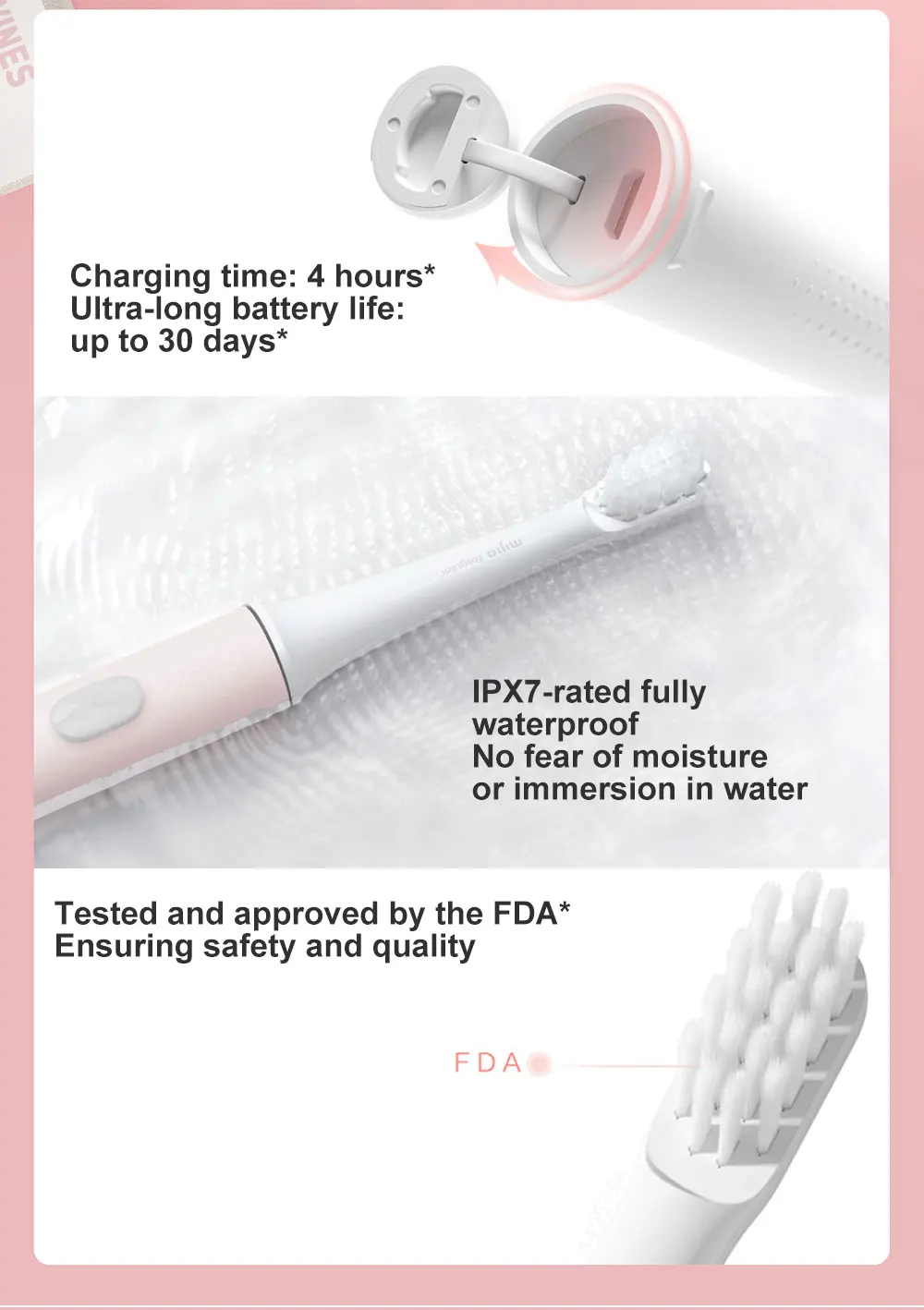 XIAOMI-Brosse à dents électrique sonique Mi