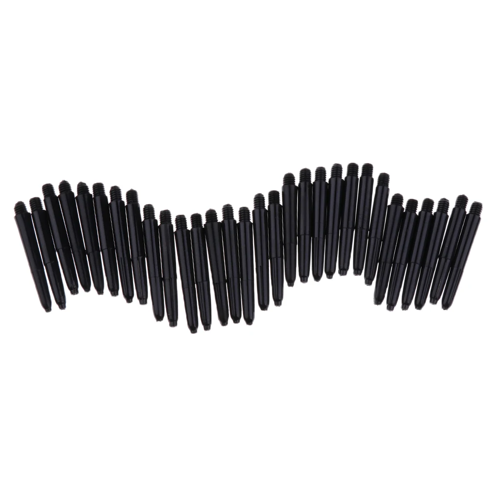 MagiDeal 30 Pcs 35mm 2BA Thread Plastic Re-Grooved Dart Stems Shafts 6 Colors to Choose 2BA Stems Aluminum Dart Shafts