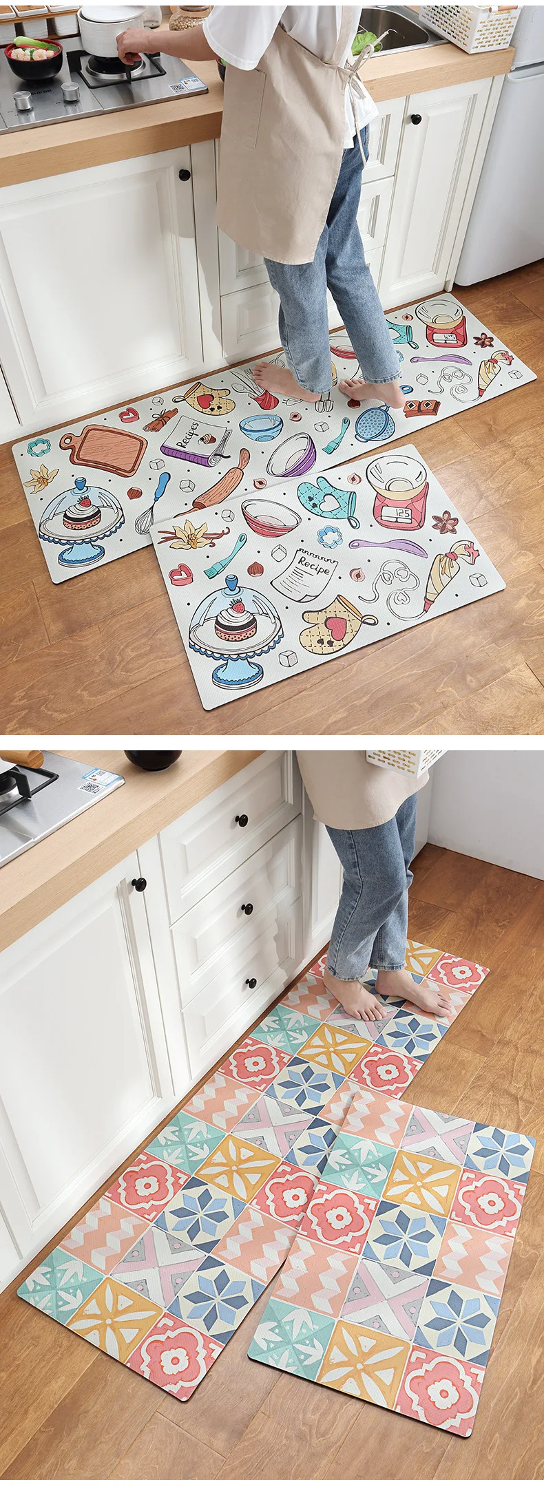 Tapis de cuisine en cuir PVC résistant à l'huile